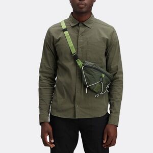 Topo Designs Global Shirt Snap Button Zip Pocket Travel Hiking Green Men’s M